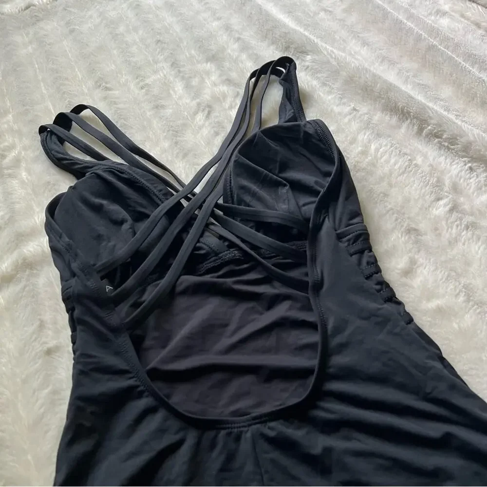 La Blanca Black V-Neck Strappy One Piece Swimsuit